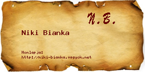 Niki Bianka névjegykártya