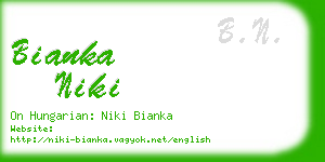 bianka niki business card